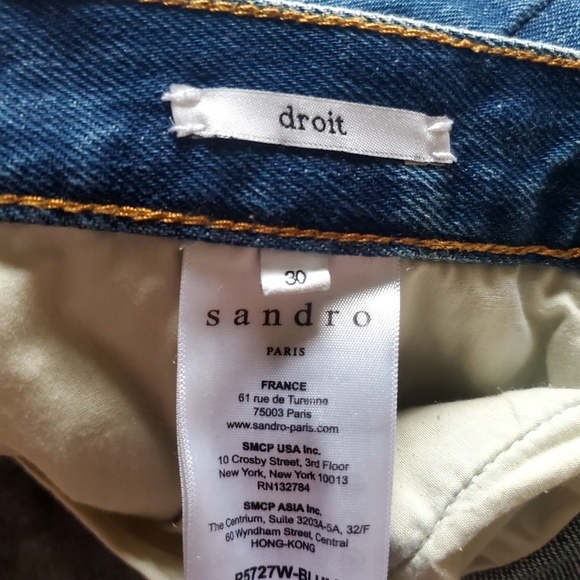 Sandro Paris Classic Blue Denim Jeans Mens SZ30 - Picture 7 of 8